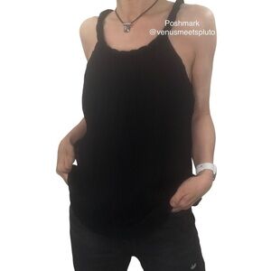 Matty M Silk Top Trapeze Sleeveless Black Sz M Flowy Feminine Halter Blouse